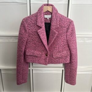 Revolve L’Academie Eira Crop Blazer in Pink & Black